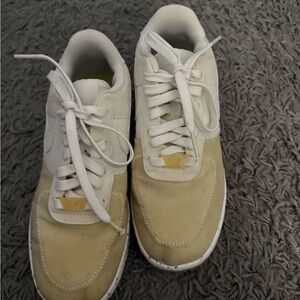 White and Tan Sneakers